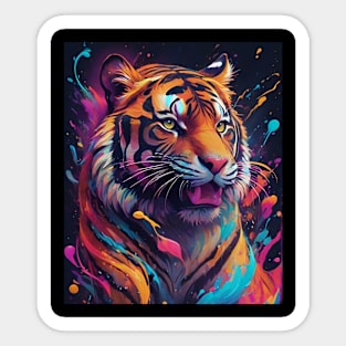 Relaxed Powerful Tiger Cat Sticker